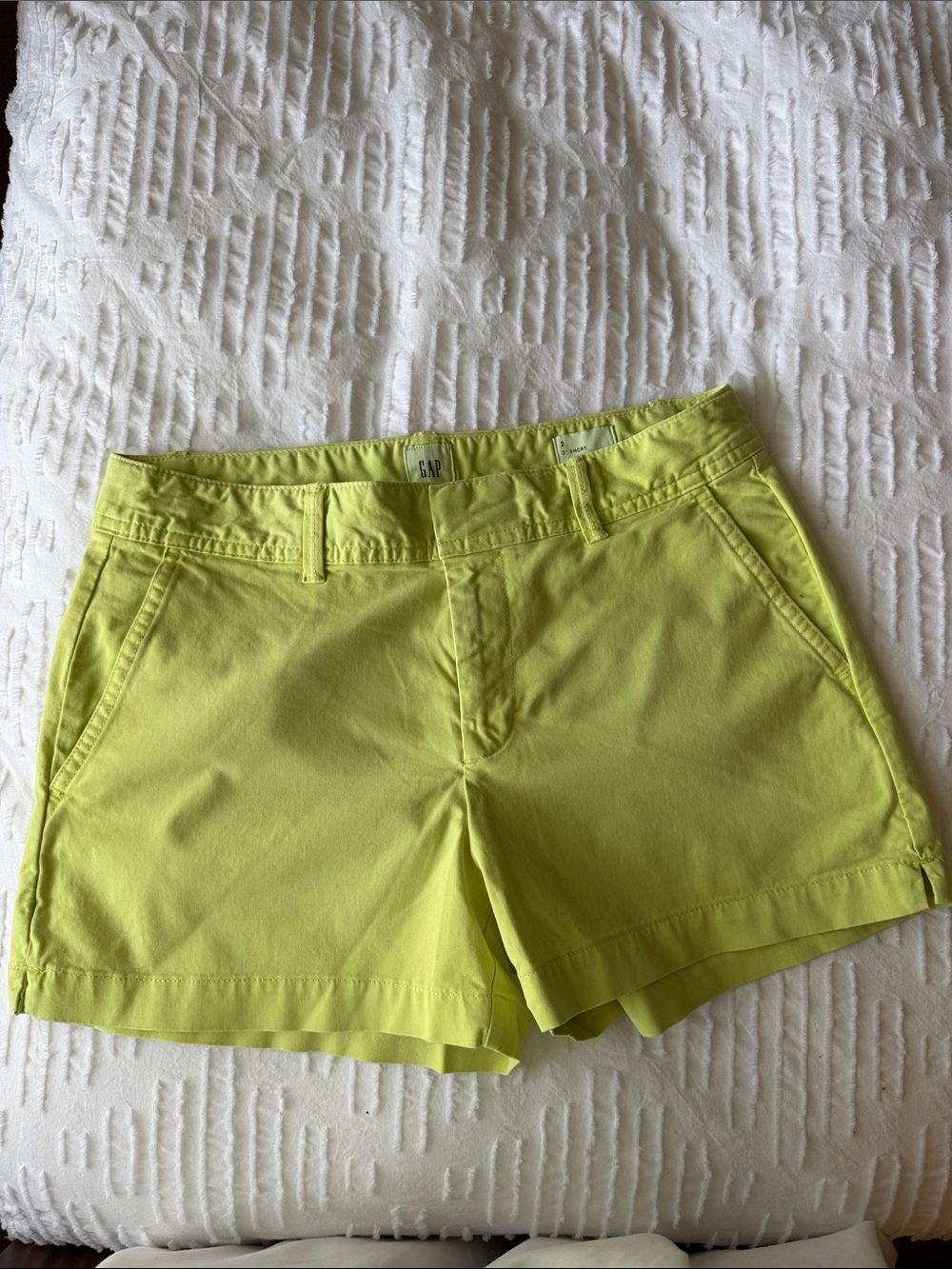 GAP Women's Bright Yellow Cotton Chino Shorts